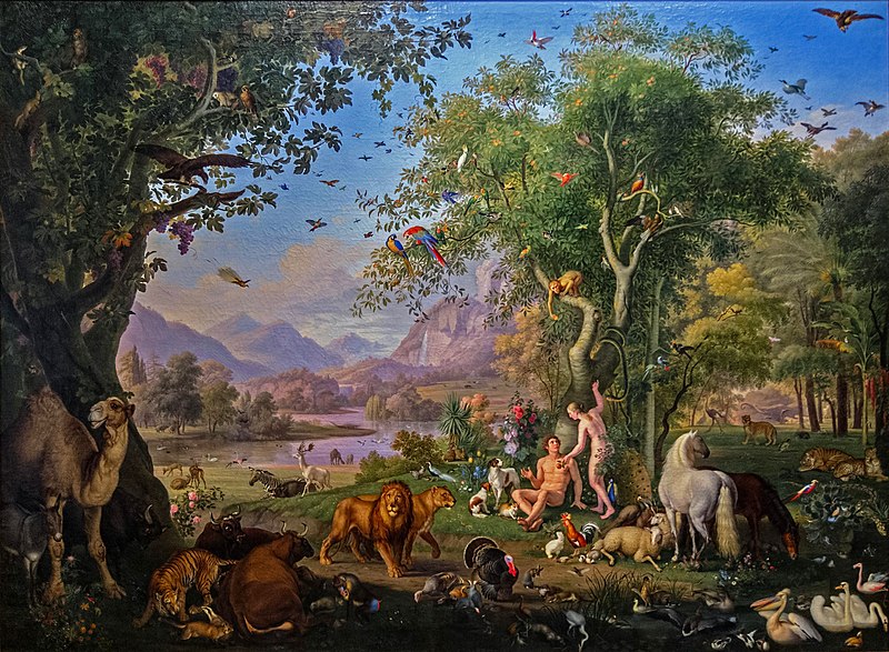 Adam et Ève au Paradis Terrestre par Johann Wenzel Peter